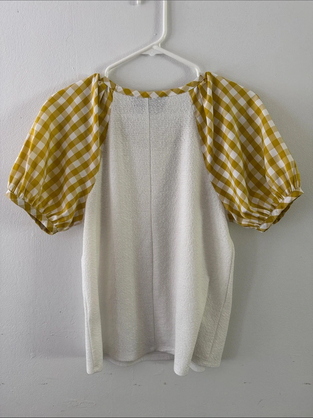 Anthropologie Sunday in Brooklyn Blair Yellow and White Top Sz XS
